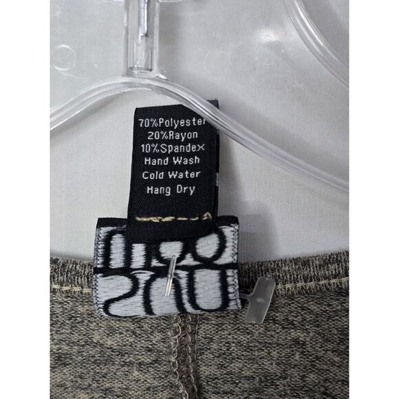 Clara Sun Woo Boxy Dolman Button Sleeve Lagenlook Tunic Small Heathered Taupe - Picture 6 of 7